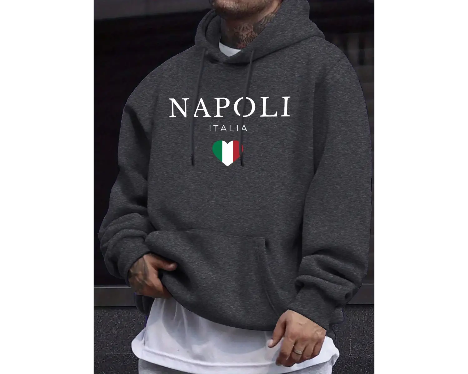 Napoli İtalya Harf ve Bayrak Baskılı 12 Renkli Üst Erkek Sonbahar Günlük Kazak Sokak Sıcak Tu