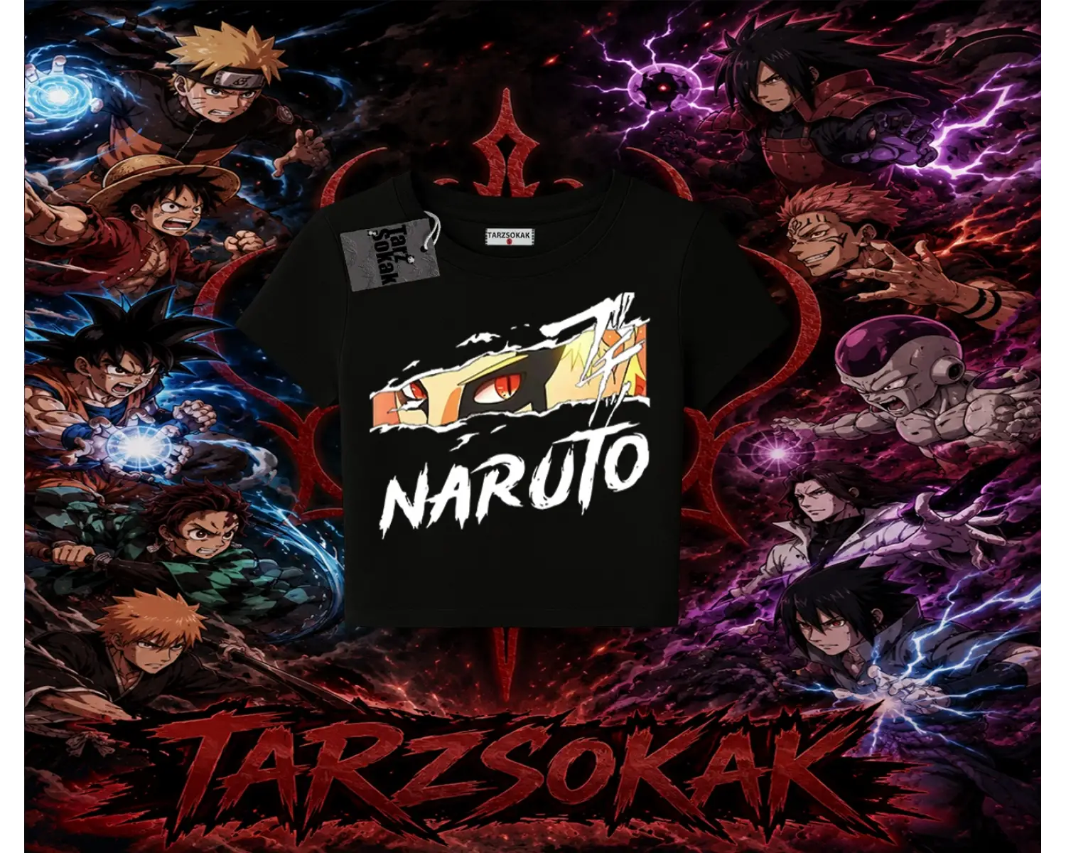 Naruto Uzumaki Premium Anime Kadın Baby Tee Beyaz