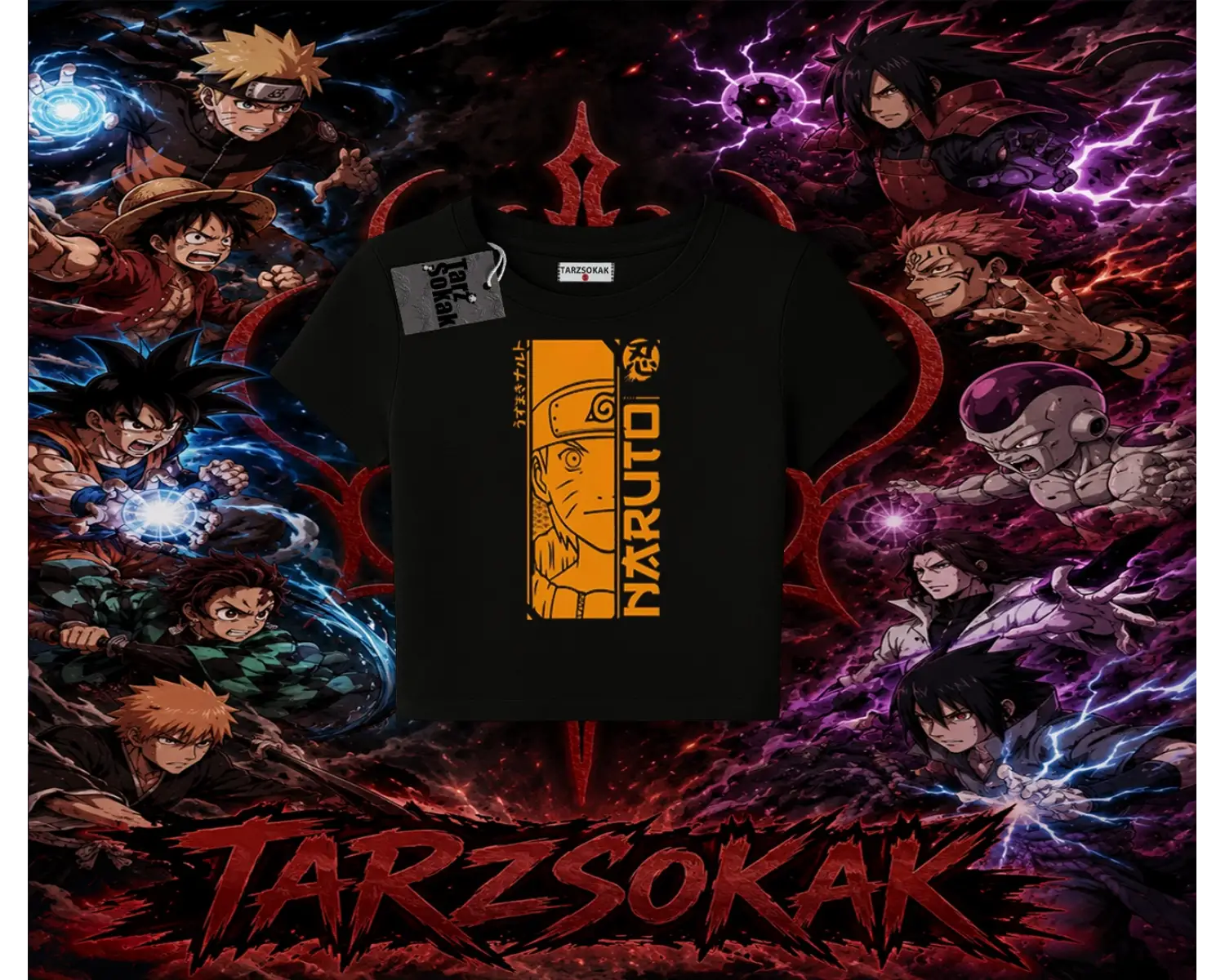 Naruto Uzumaki Premium Anime Kadın Baby Tee Beyaz
