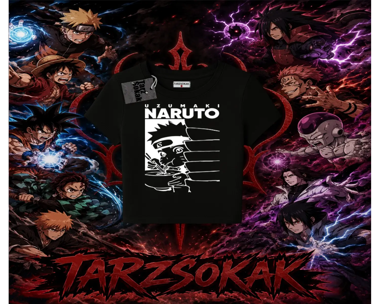 Naruto Uzumaki Premium Anime Kadın Baby Tee Beyaz