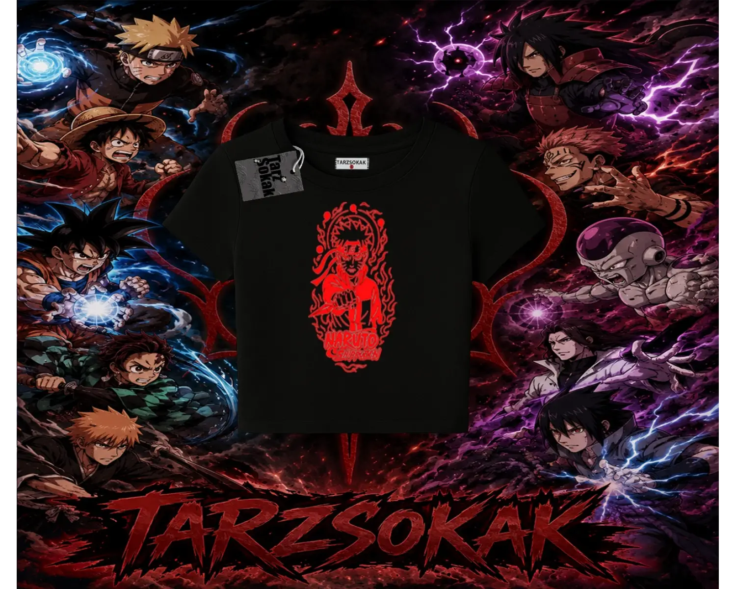 Naruto Uzumaki Premium Anime Kadın Baby Tee Beyaz