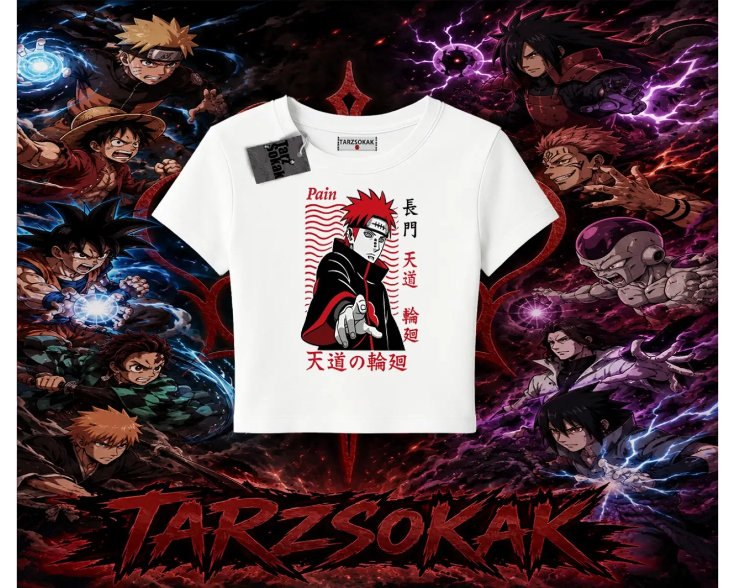 Naruto Uzumaki Premium Anime Kadın Baby Tee Beyaz
