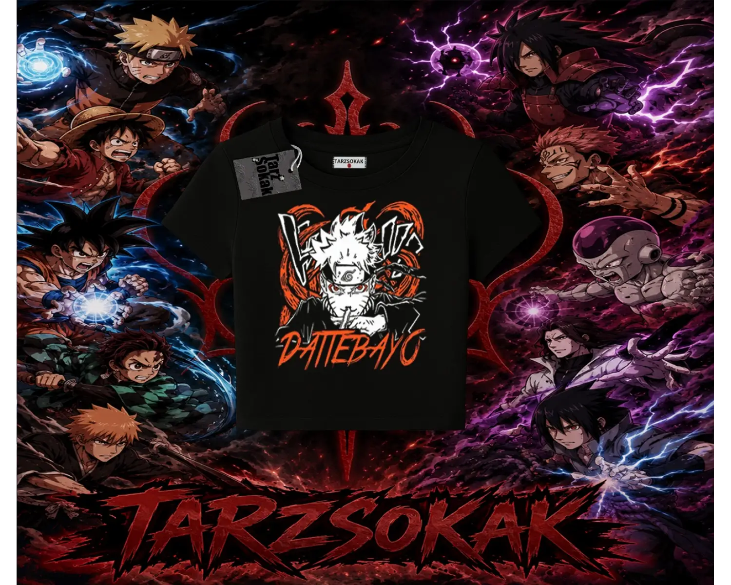 Naruto Uzumaki Premium Anime Kadın Baby Tee Beyaz