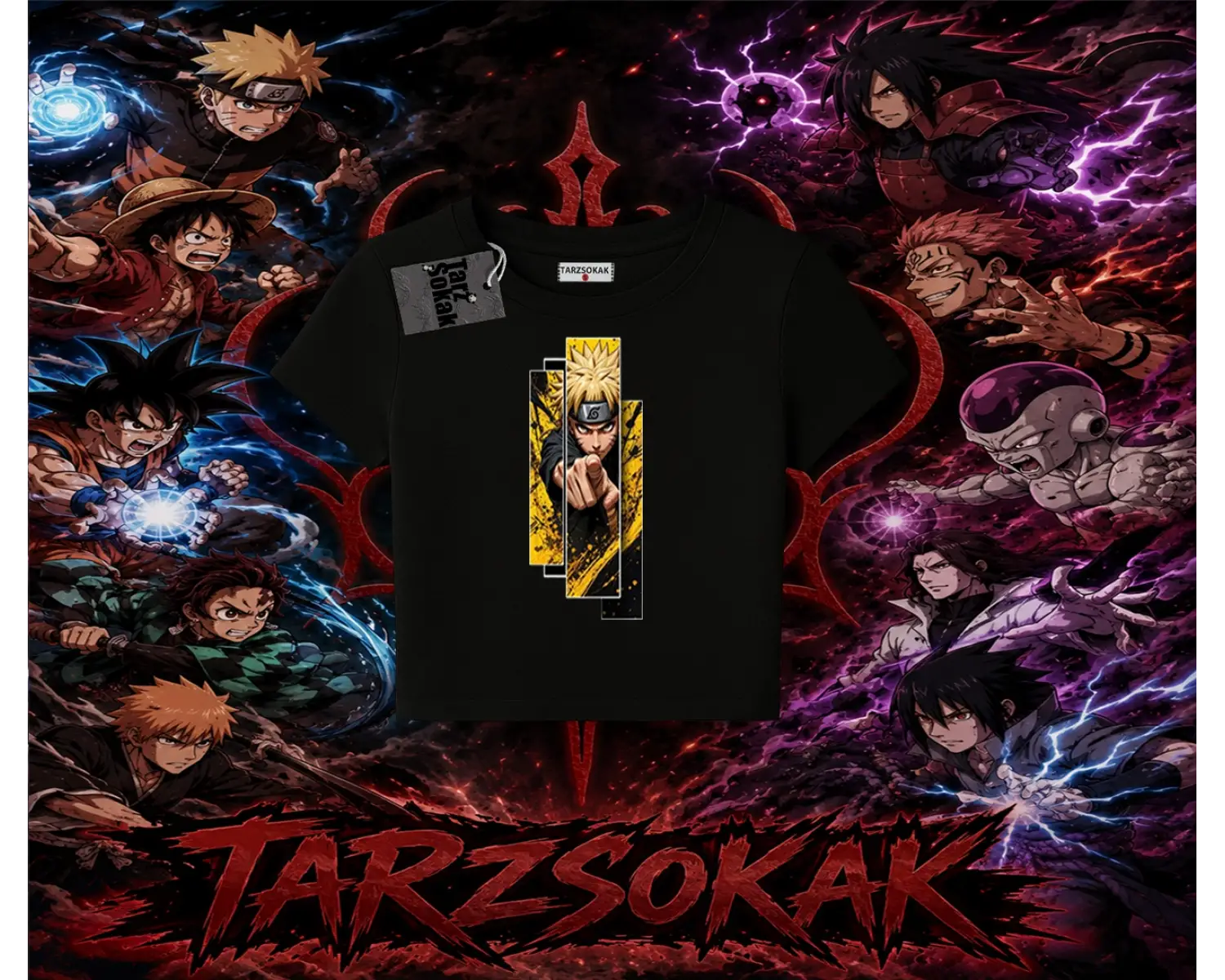 Naruto Uzumaki Premium Anime Kadın Baby Tee Beyaz