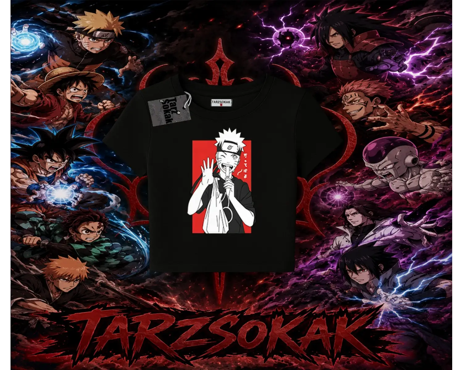 Naruto Uzumaki Premium Anime Kadın Baby Tee Beyaz