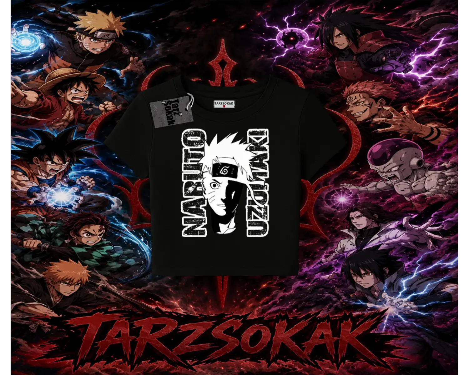 Naruto Uzumaki Premium Anime Kadın Baby Tee Beyaz
