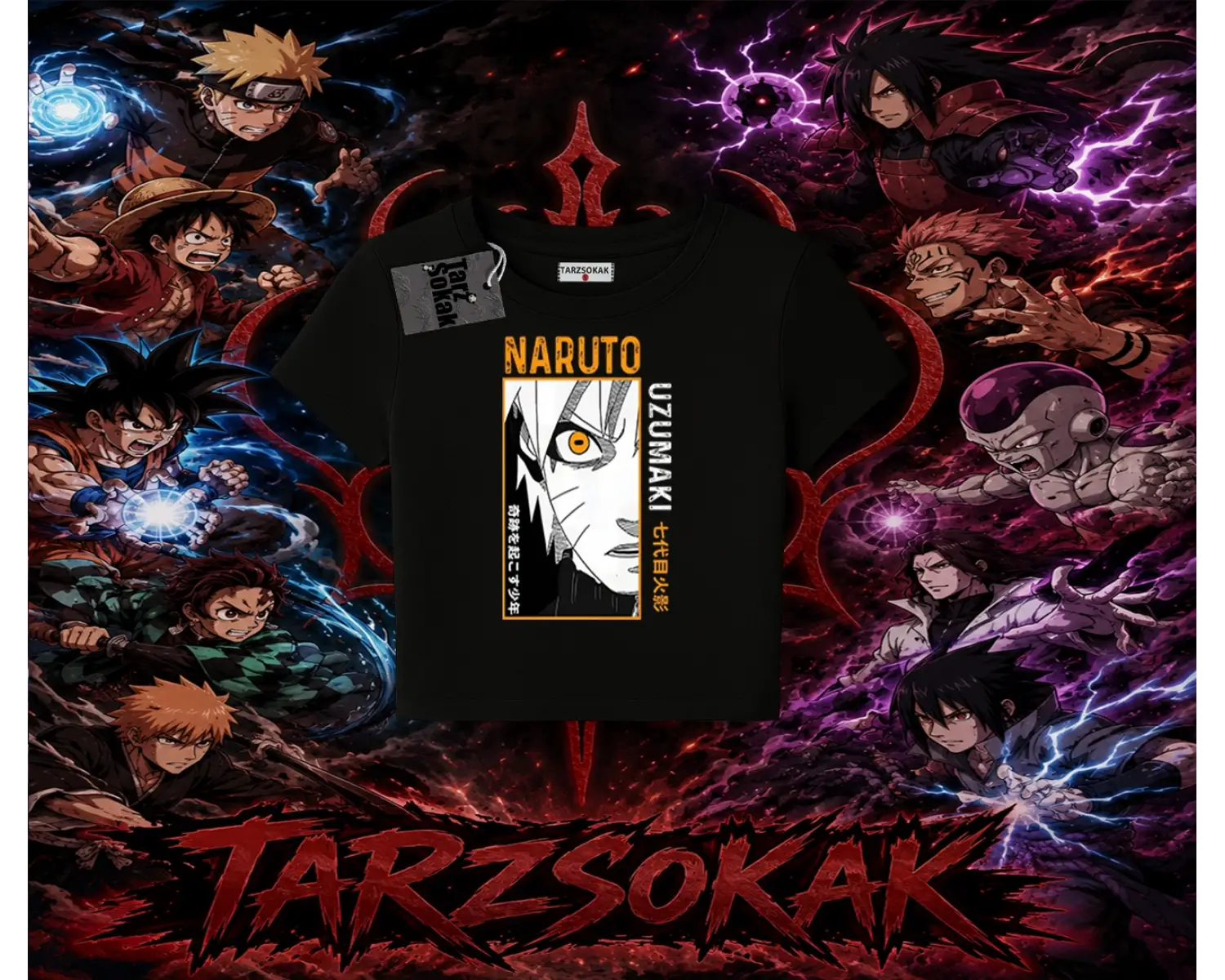 Naruto Uzumaki Premium Anime Kadın Baby Tee Beyaz