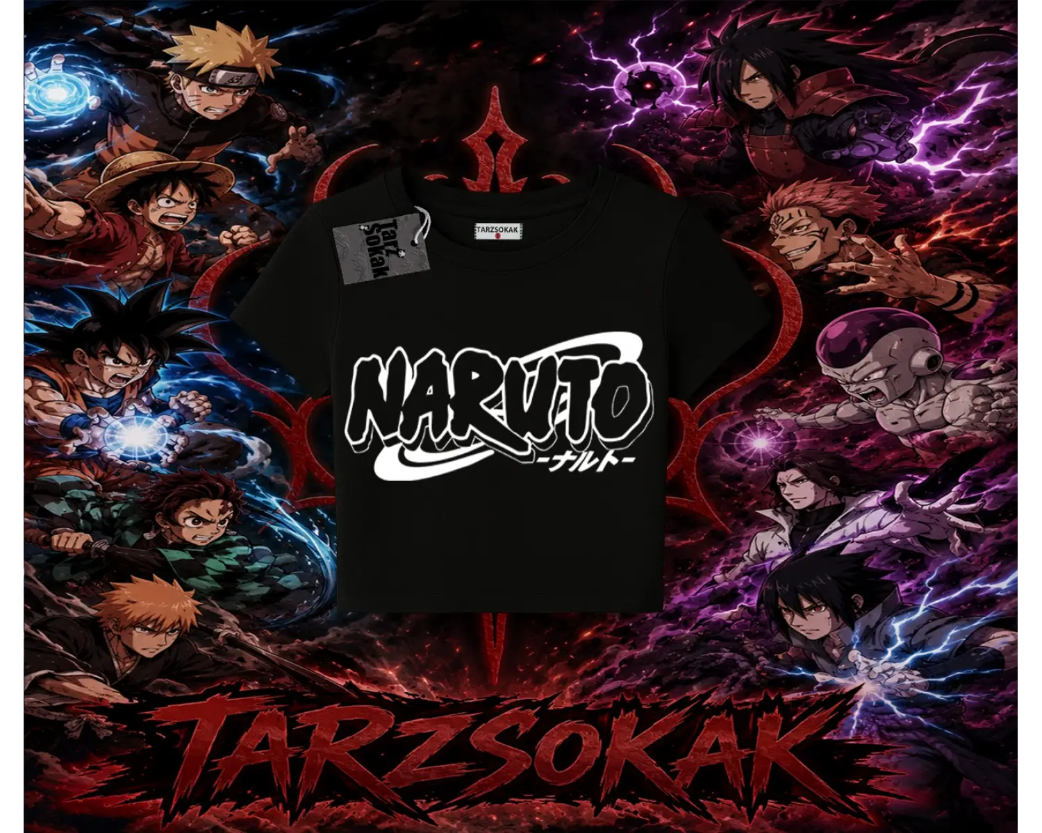 Naruto Uzumaki Premium Anime Kadın Baby Tee Beyaz