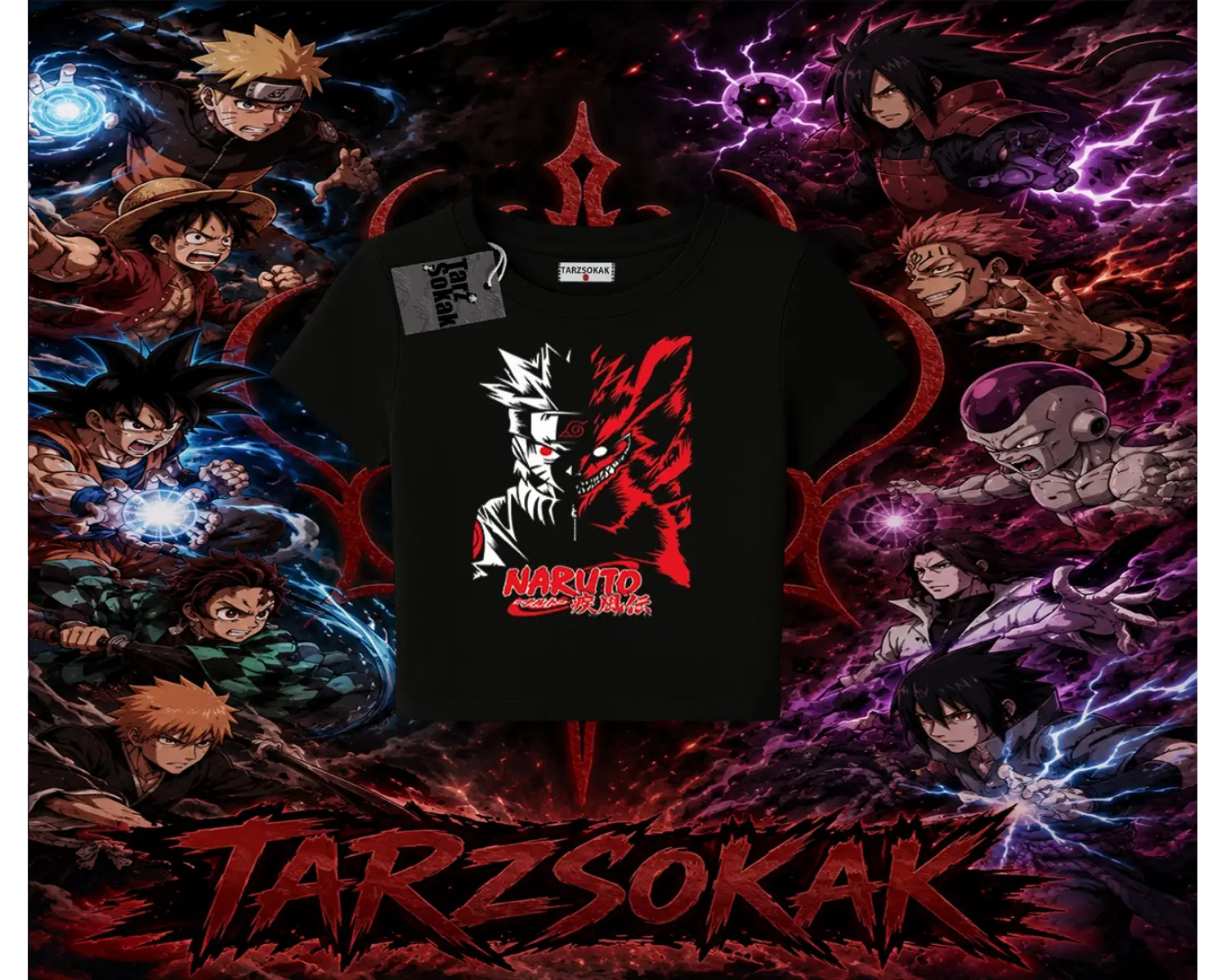 Naruto Uzumaki Premium Anime Kadın Baby Tee Beyaz
