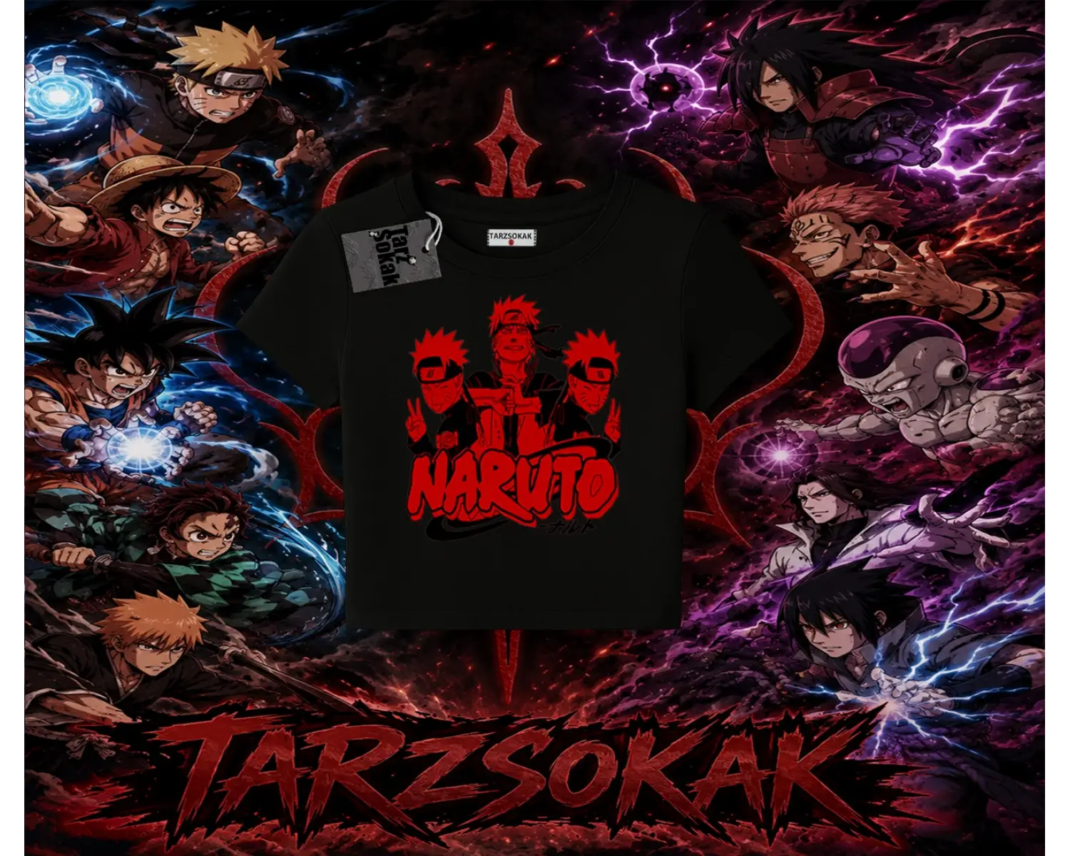 Naruto Uzumaki Premium Anime Kadın Baby Tee Beyaz