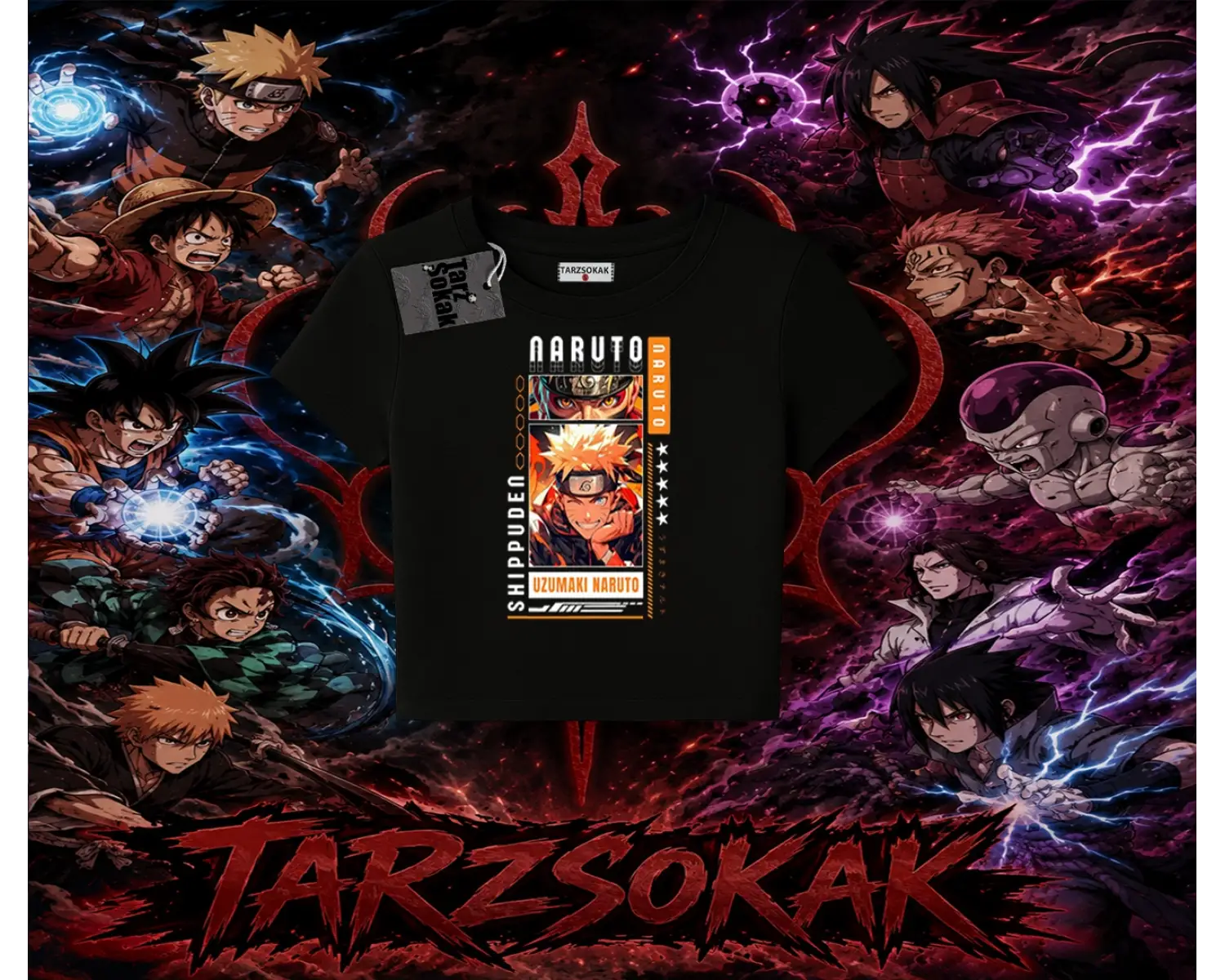 Naruto Uzumaki Premium Anime Kadın Baby Tee Beyaz
