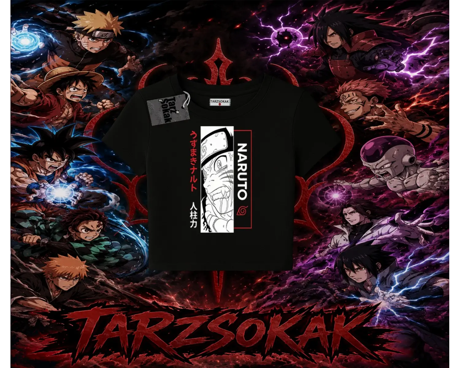 Naruto Uzumaki Premium Anime Kadın Baby Tee Beyaz