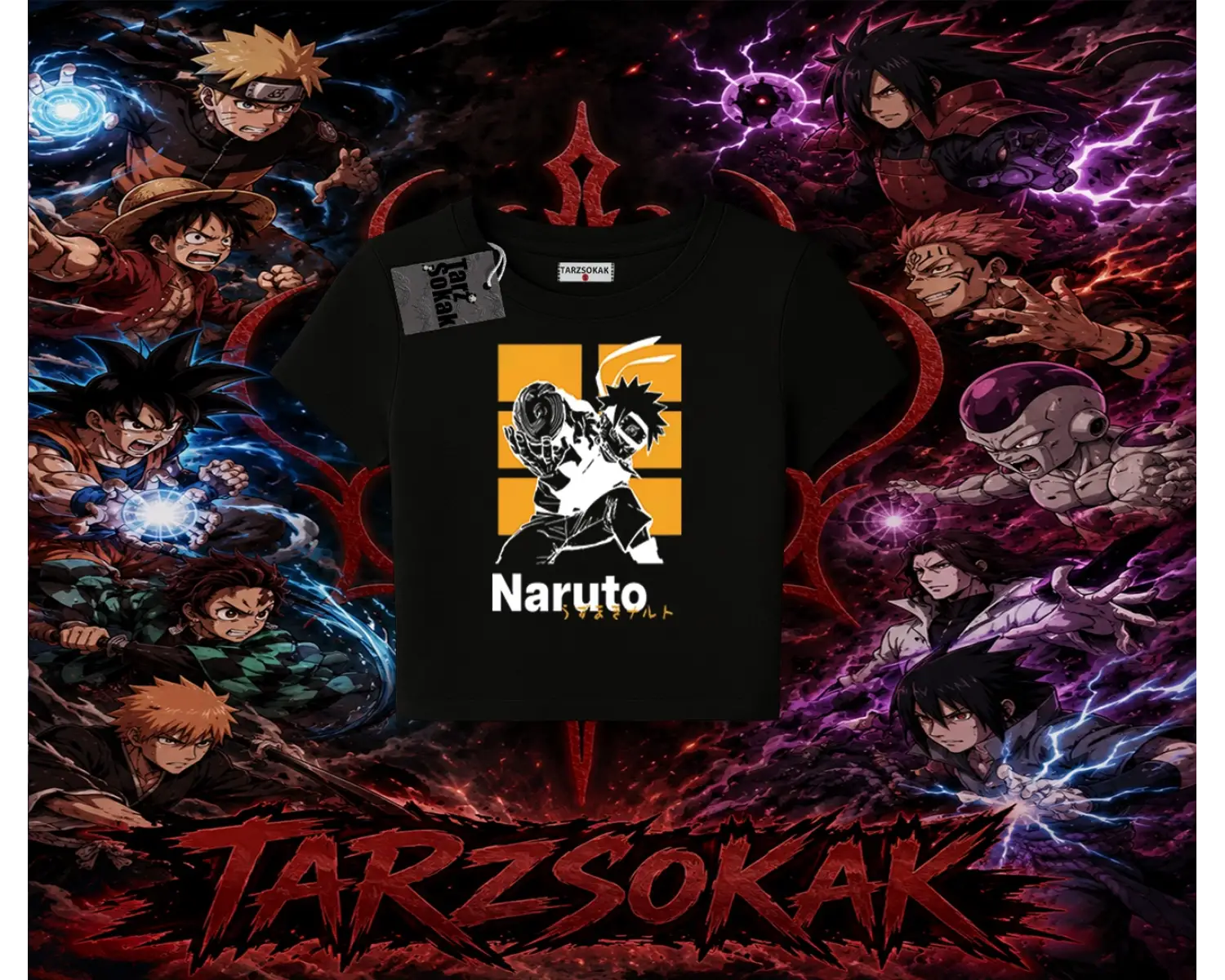 Naruto Uzumaki Premium Anime Kadın Baby Tee Beyaz
