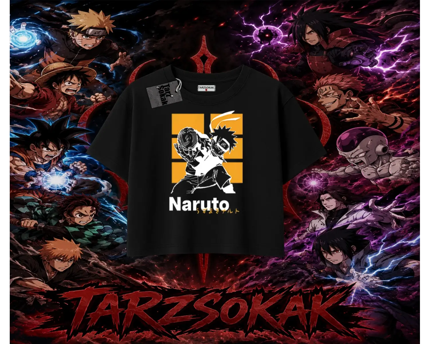Naruto Uzumaki Premium Anime Kadın Crop Tişört Beyaz