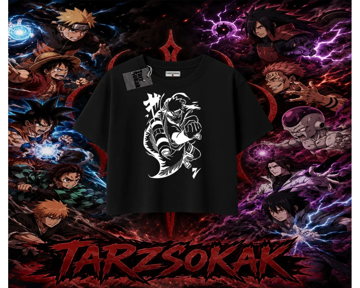 Naruto Uzumaki Premium Anime Kadın Crop Tişört Beyaz