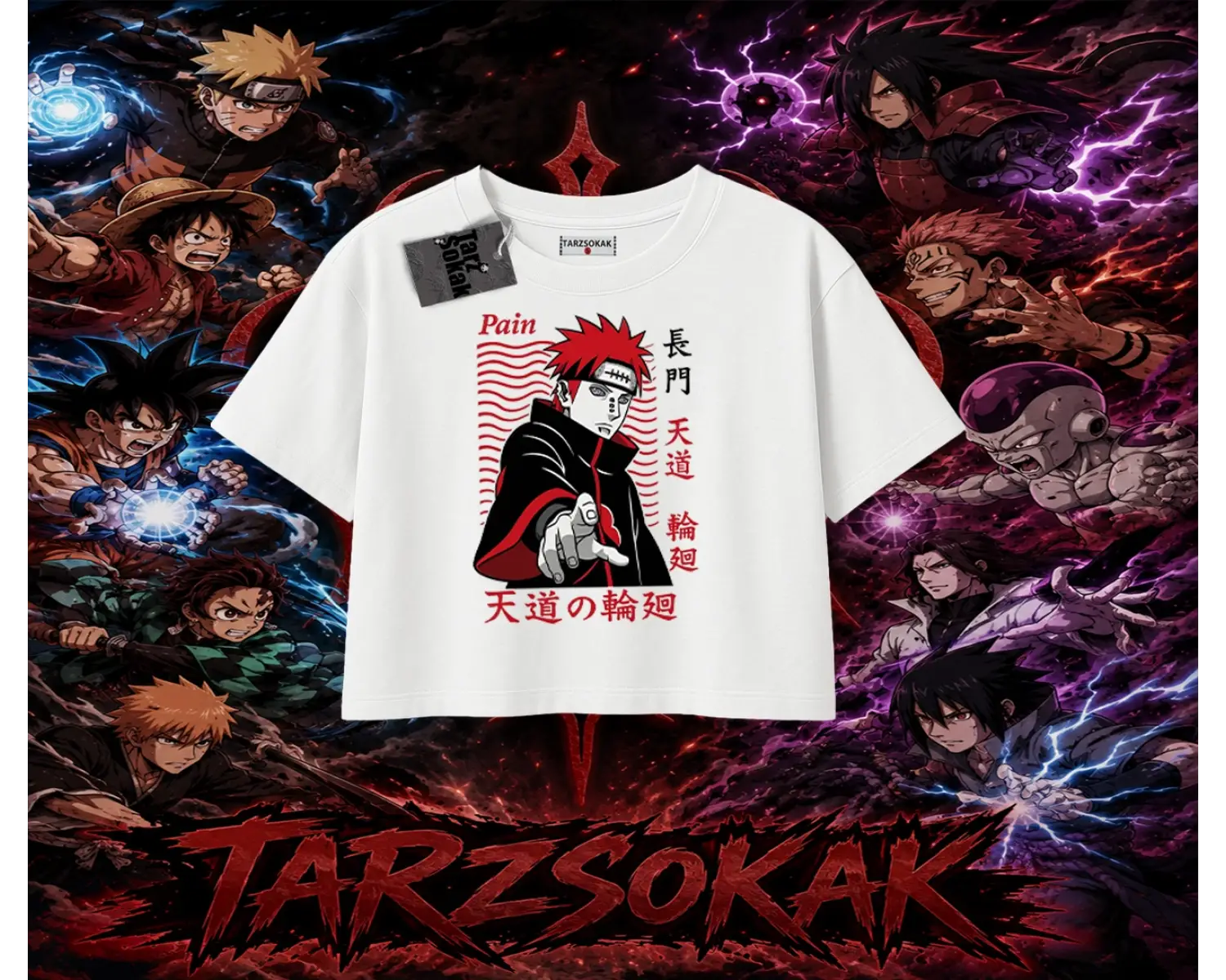 Naruto Uzumaki Premium Anime Kadın Crop Tişört Beyaz