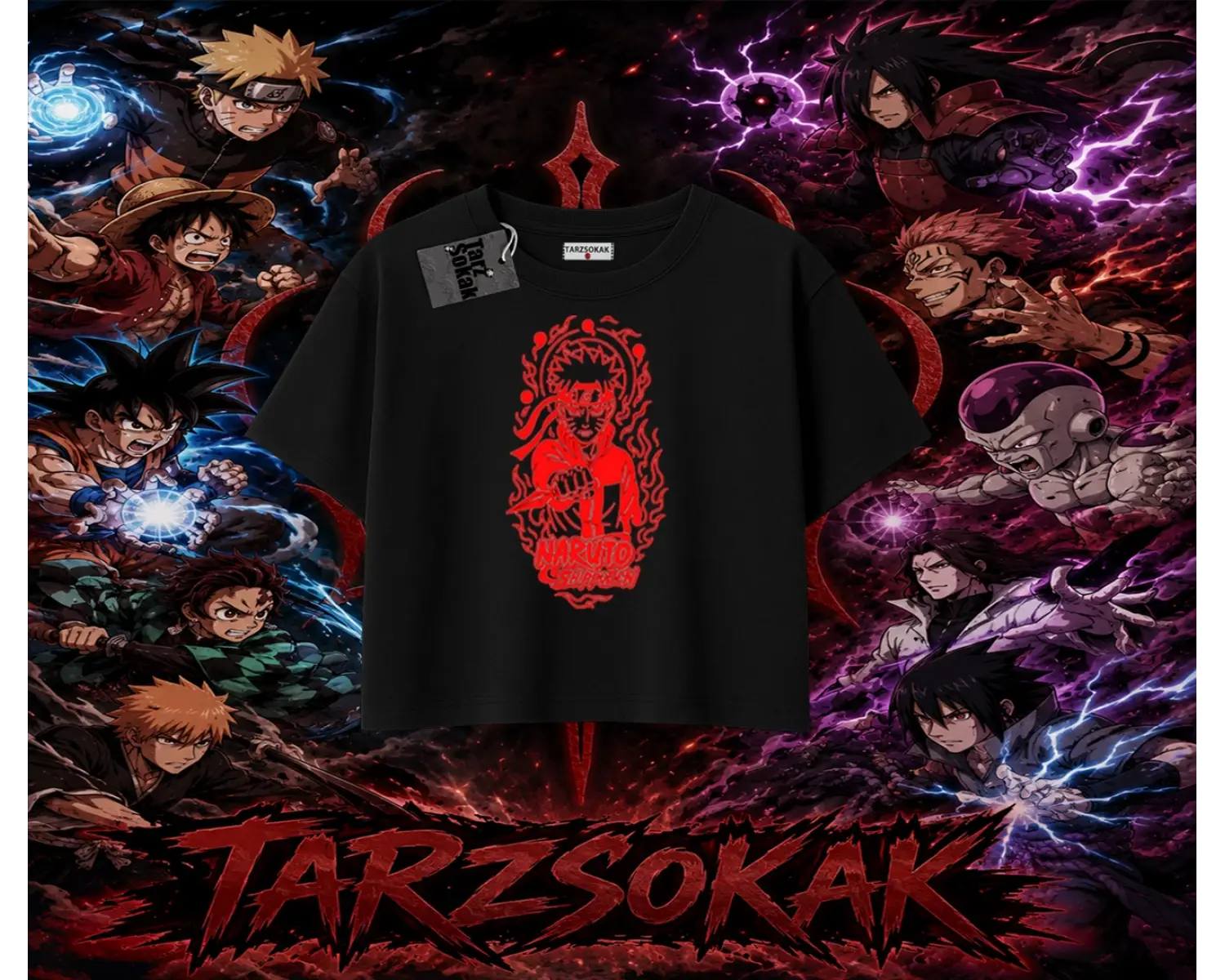 Naruto Uzumaki Premium Anime Kadın Crop Tişört Beyaz