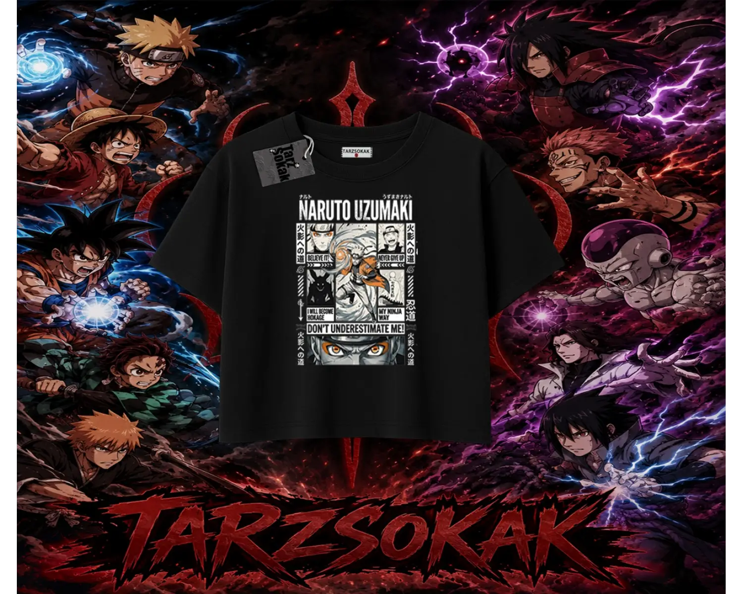 Naruto Uzumaki Premium Anime Kadın Crop Tişört Beyaz