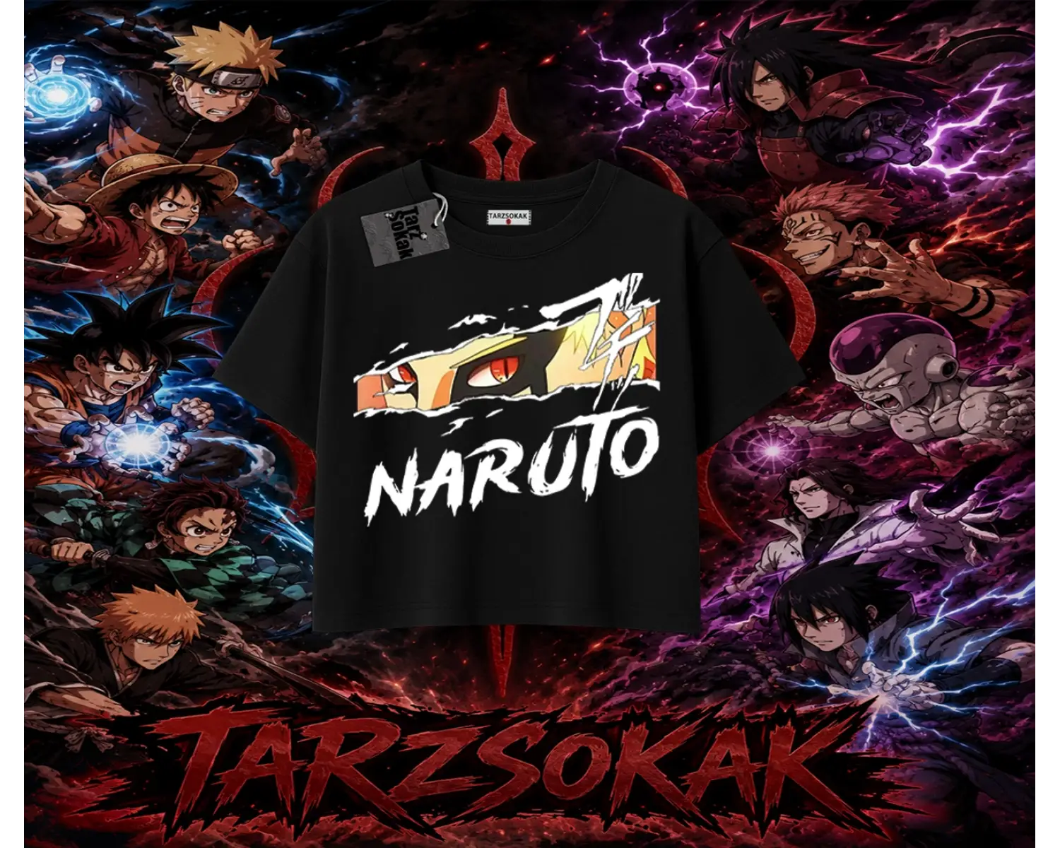Naruto Uzumaki Premium Anime Kadın Crop Tişört Beyaz