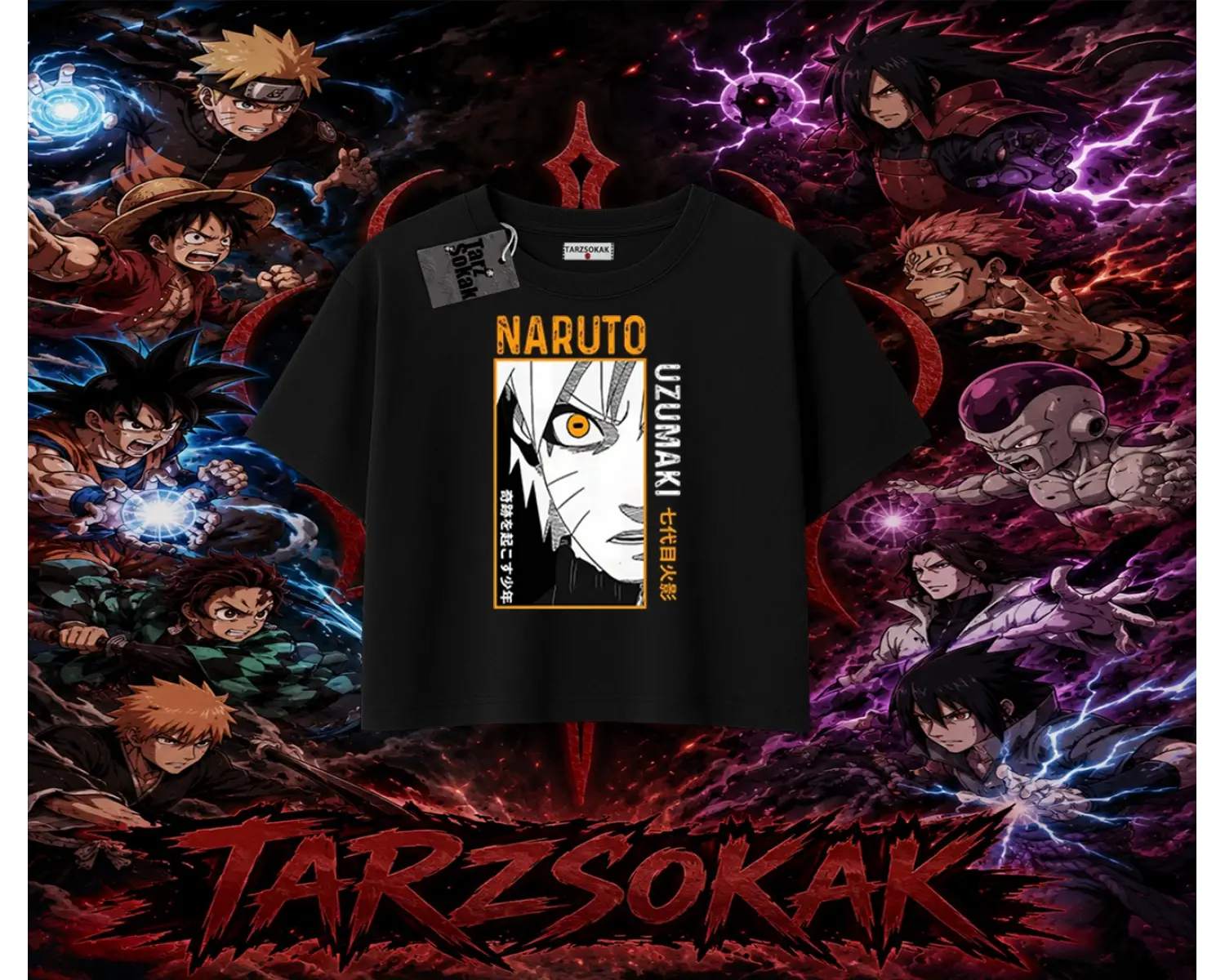 Naruto Uzumaki Premium Anime Kadın Crop Tişört Beyaz