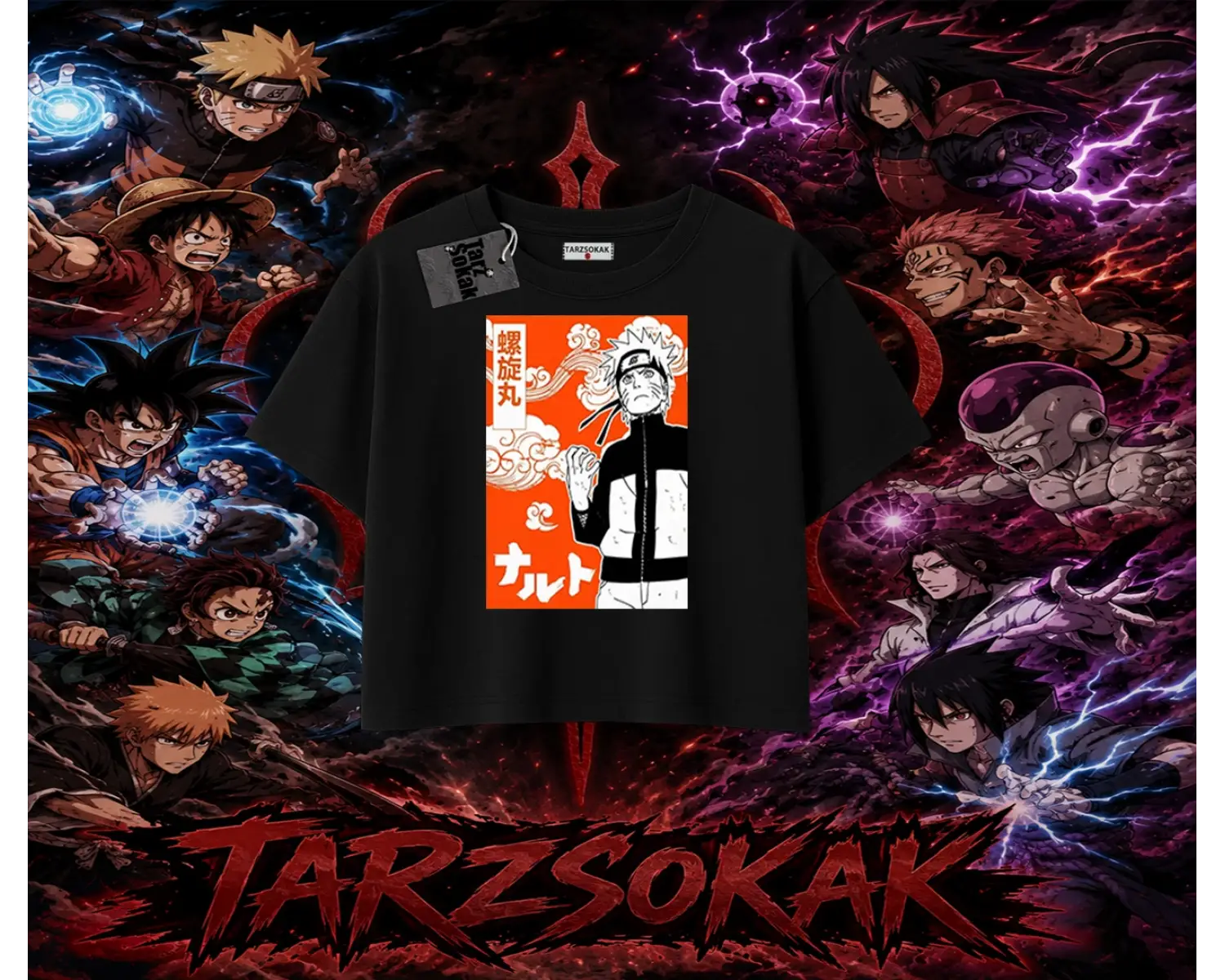Naruto Uzumaki Premium Anime Kadın Crop Tişört Beyaz
