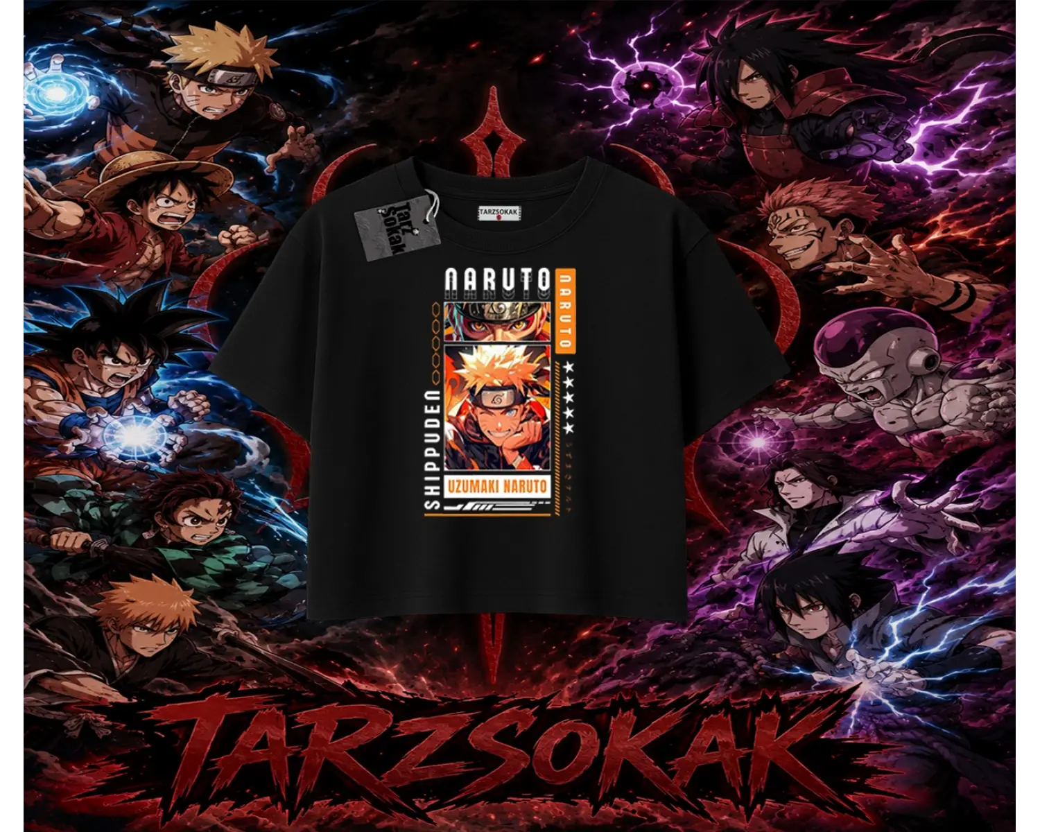 Naruto Uzumaki Premium Anime Kadın Crop Tişört Beyaz