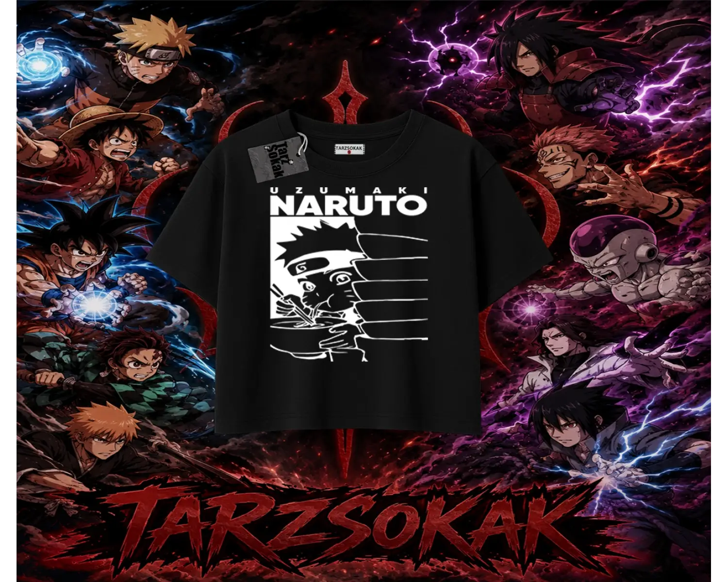 Naruto Uzumaki Premium Anime Kadın Crop Tişört Beyaz