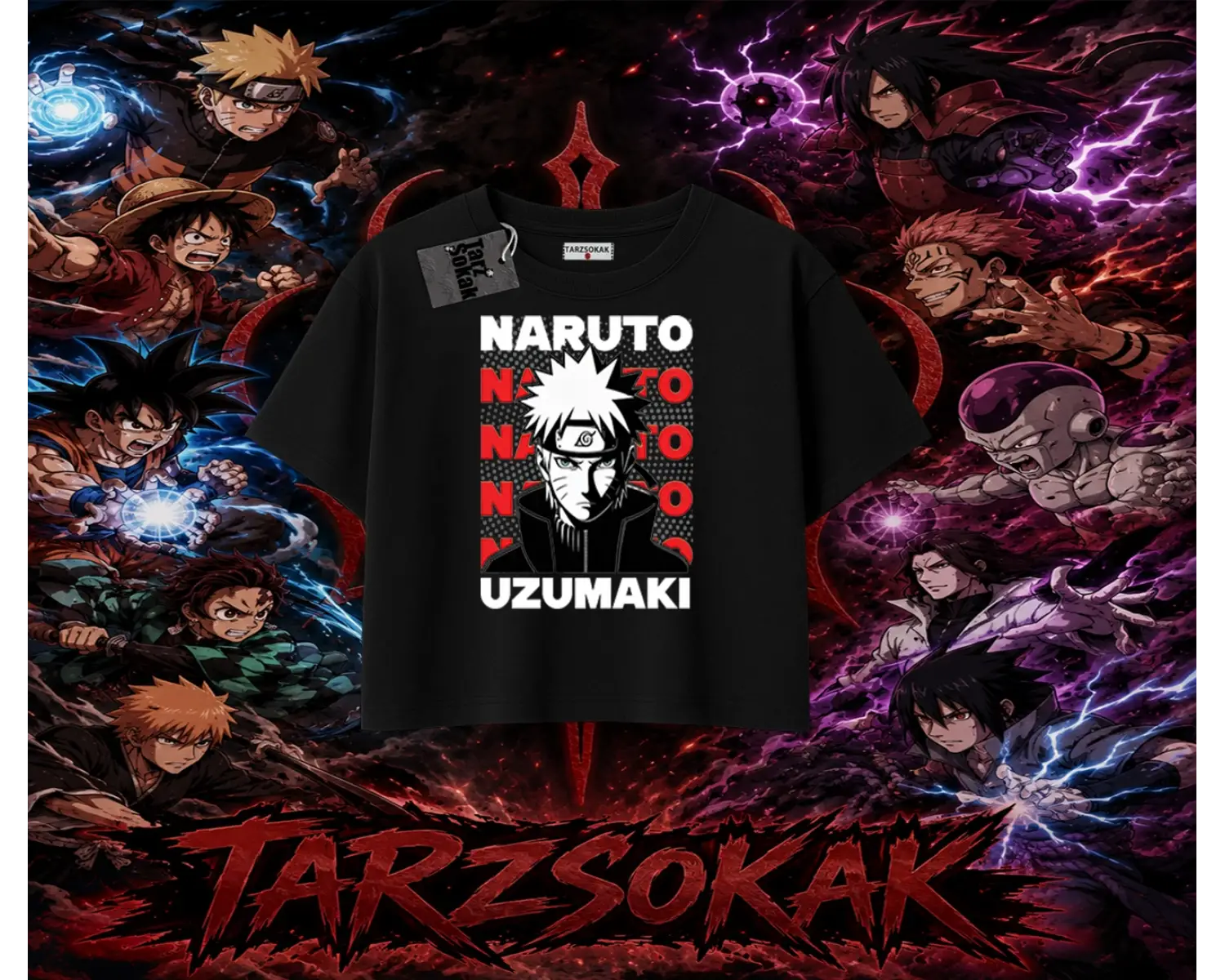 Naruto Uzumaki Premium Anime Kadın Crop Tişört Beyaz