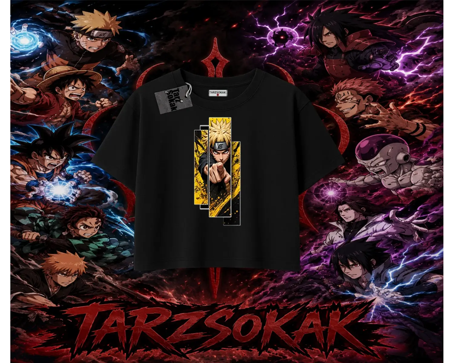 Naruto Uzumaki Premium Anime Kadın Crop Tişört Beyaz