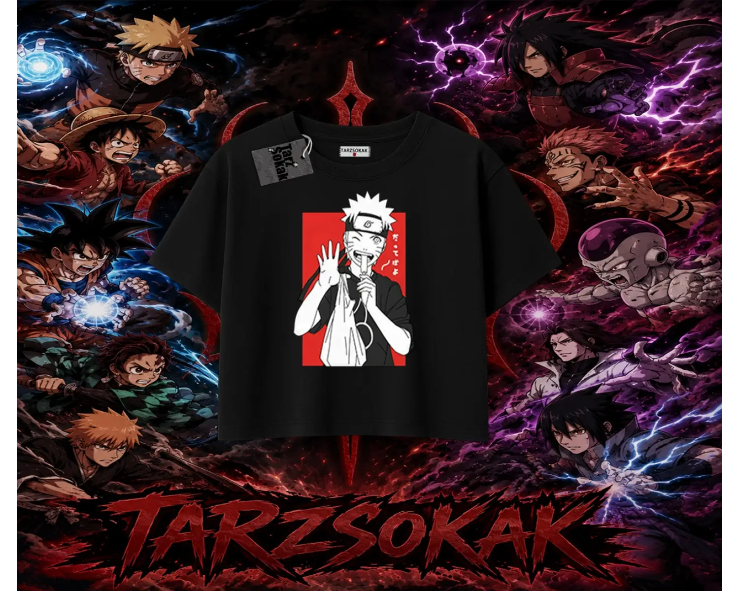 Naruto Uzumaki Premium Anime Kadın Crop Tişört Beyaz