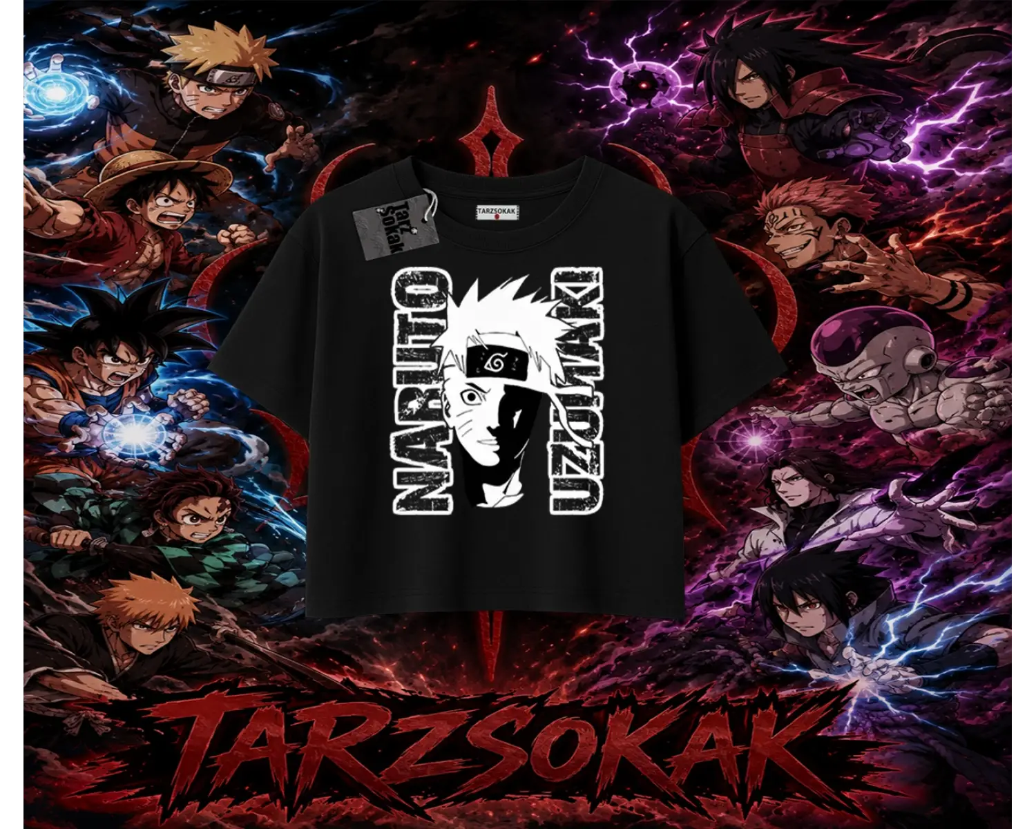 Naruto Uzumaki Premium Anime Kadın Crop Tişört Beyaz