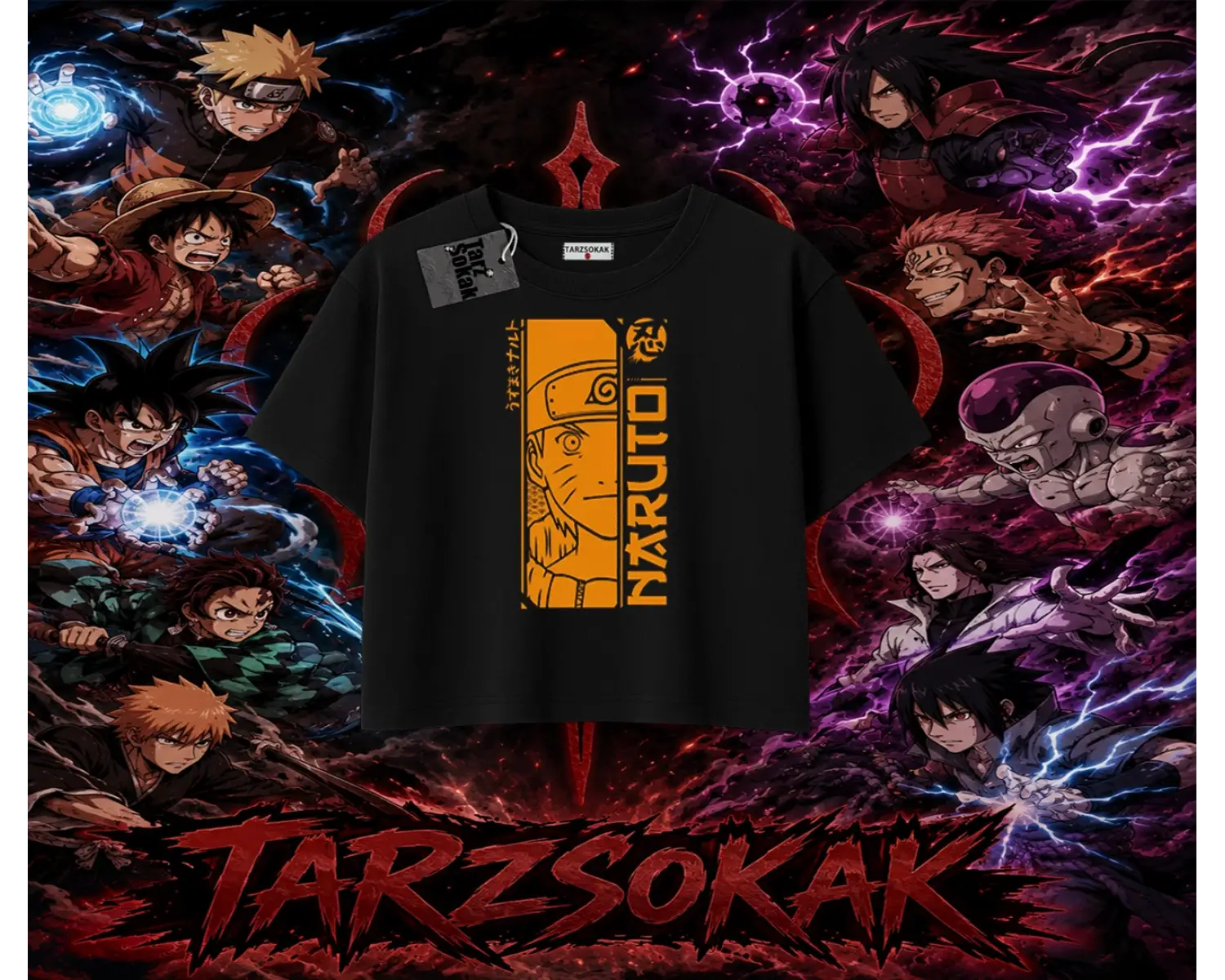 Naruto Uzumaki Premium Anime Kadın Crop Tişört Beyaz