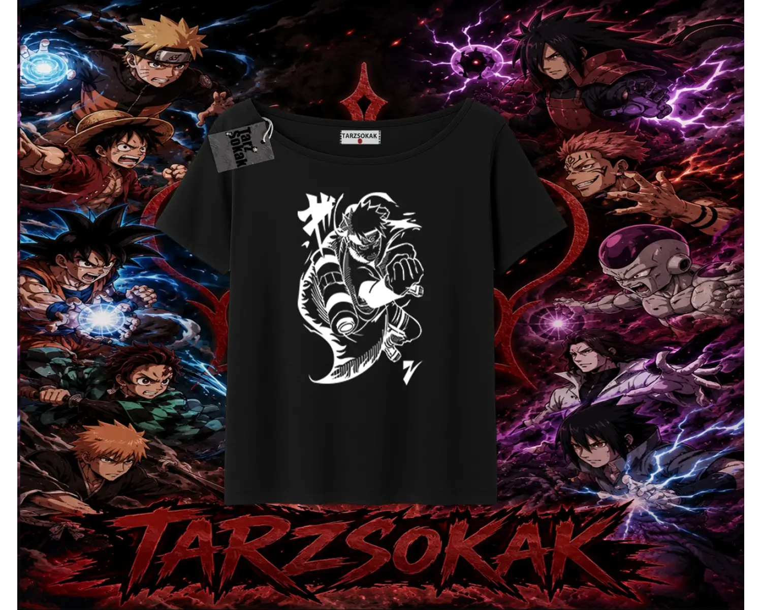 Naruto Uzumaki Premium Anime Kadın Kayık Yaka Tişört Beyaz