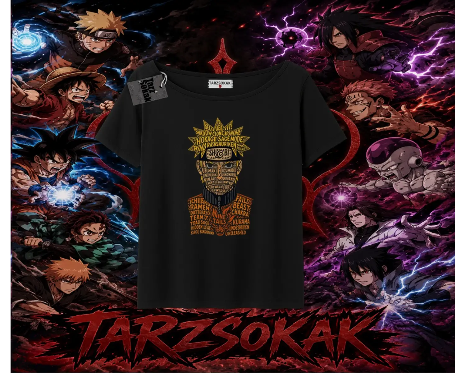 Naruto Uzumaki Premium Anime Kadın Kayık Yaka Tişört Beyaz