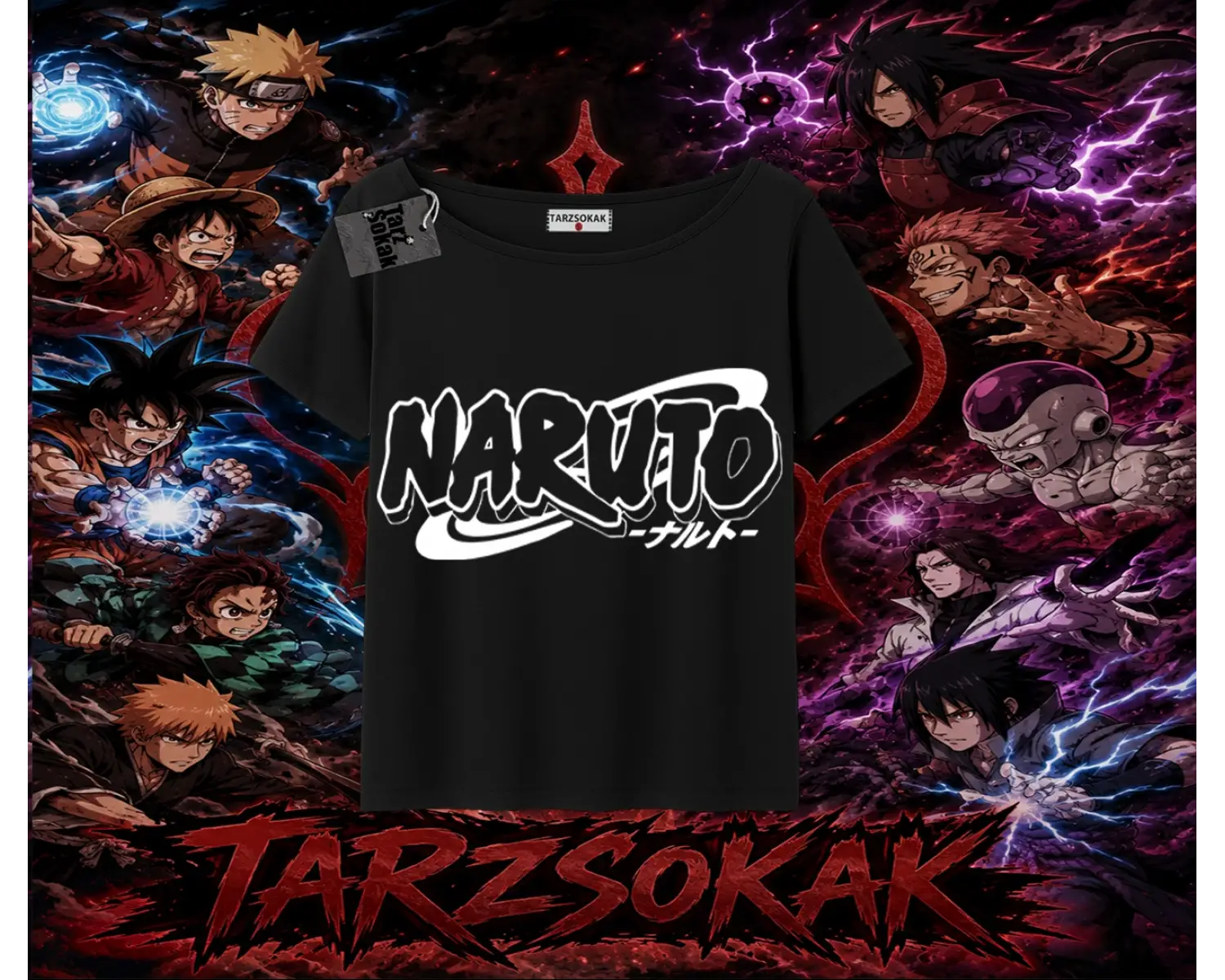Naruto Uzumaki Premium Anime Kadın Kayık Yaka Tişört Beyaz