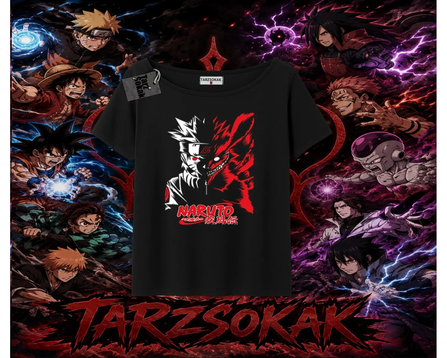 Naruto Uzumaki Premium Anime Kadın Kayık Yaka Tişört Beyaz