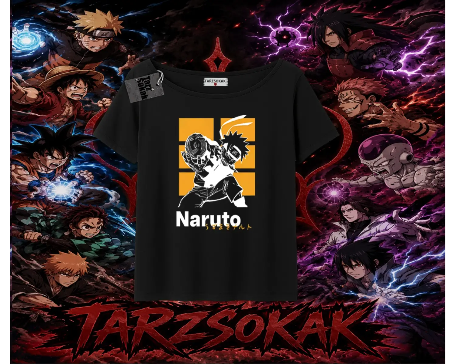 Naruto Uzumaki Premium Anime Kadın Kayık Yaka Tişört Beyaz