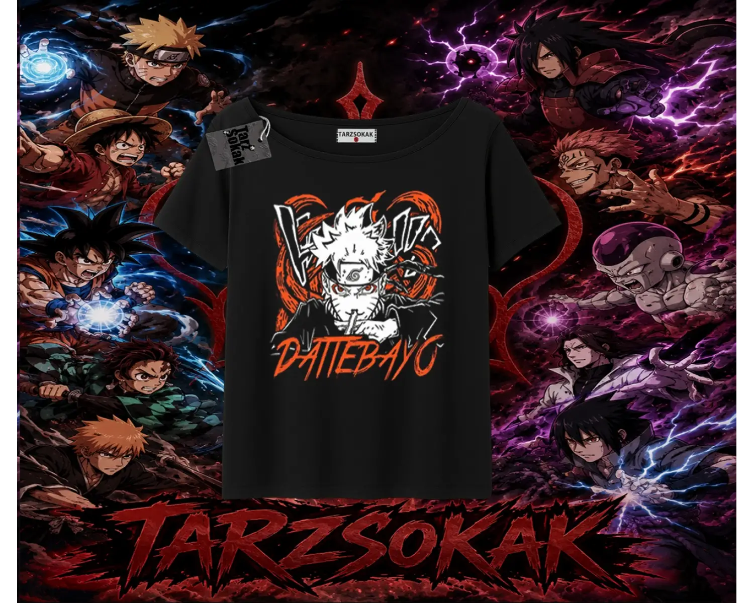 Naruto Uzumaki Premium Anime Kadın Kayık Yaka Tişört Beyaz