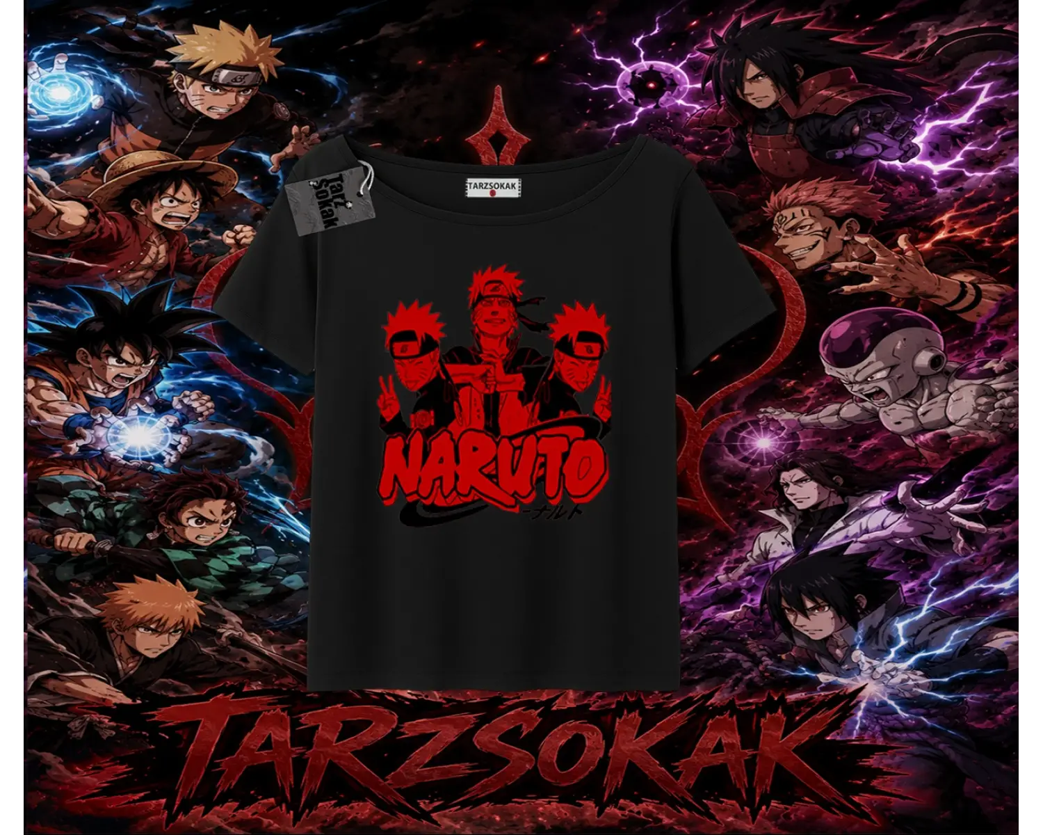 Naruto Uzumaki Premium Anime Kadın Kayık Yaka Tişört Beyaz