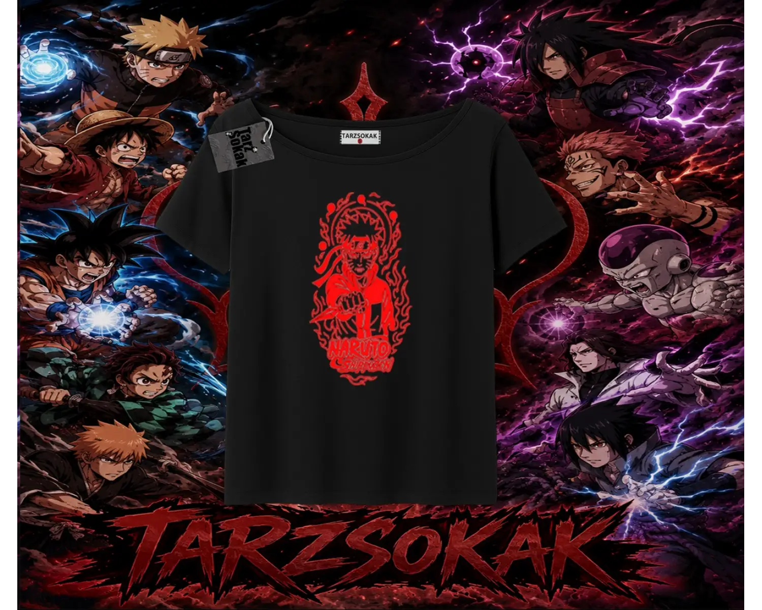 Naruto Uzumaki Premium Anime Kadın Kayık Yaka Tişört Beyaz