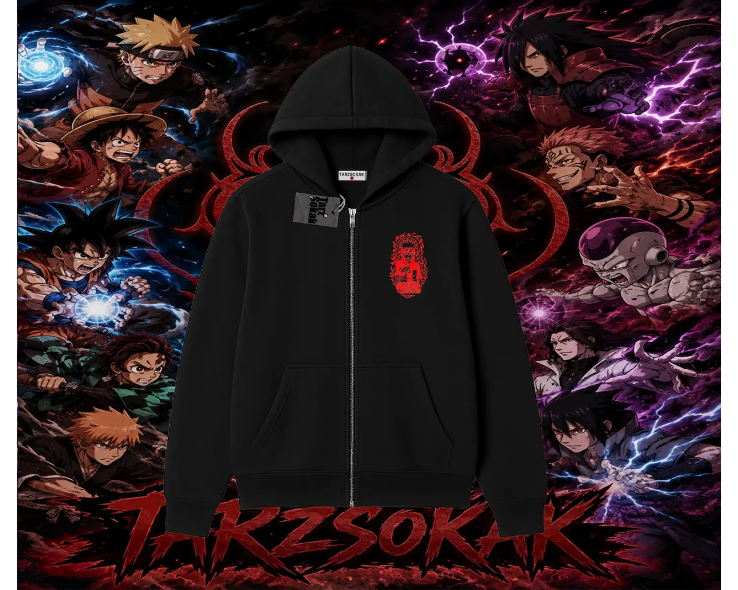 Naruto Uzumaki Premium Anime Oversize Unisex Hırka & Çeket Fermuarlı Sweatshirt Beyaz