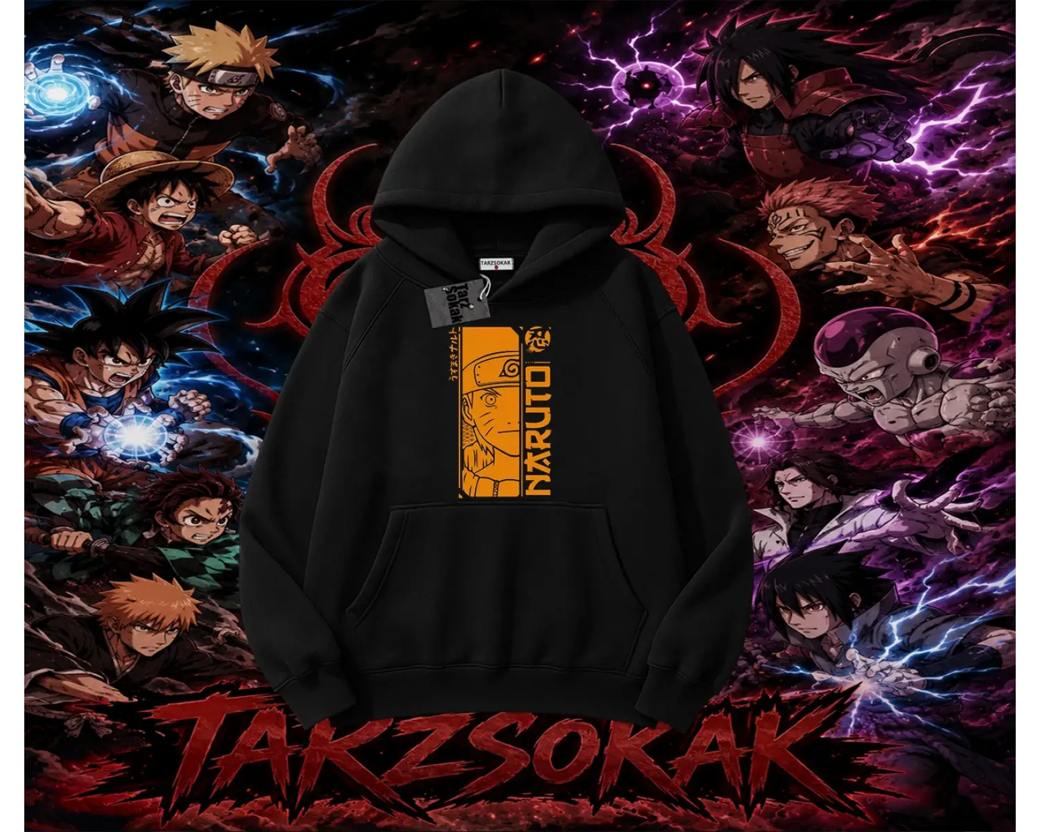 Naruto Uzumaki Premium Anime Oversize Unisex Kapşonlu Sweatshirt Beyaz