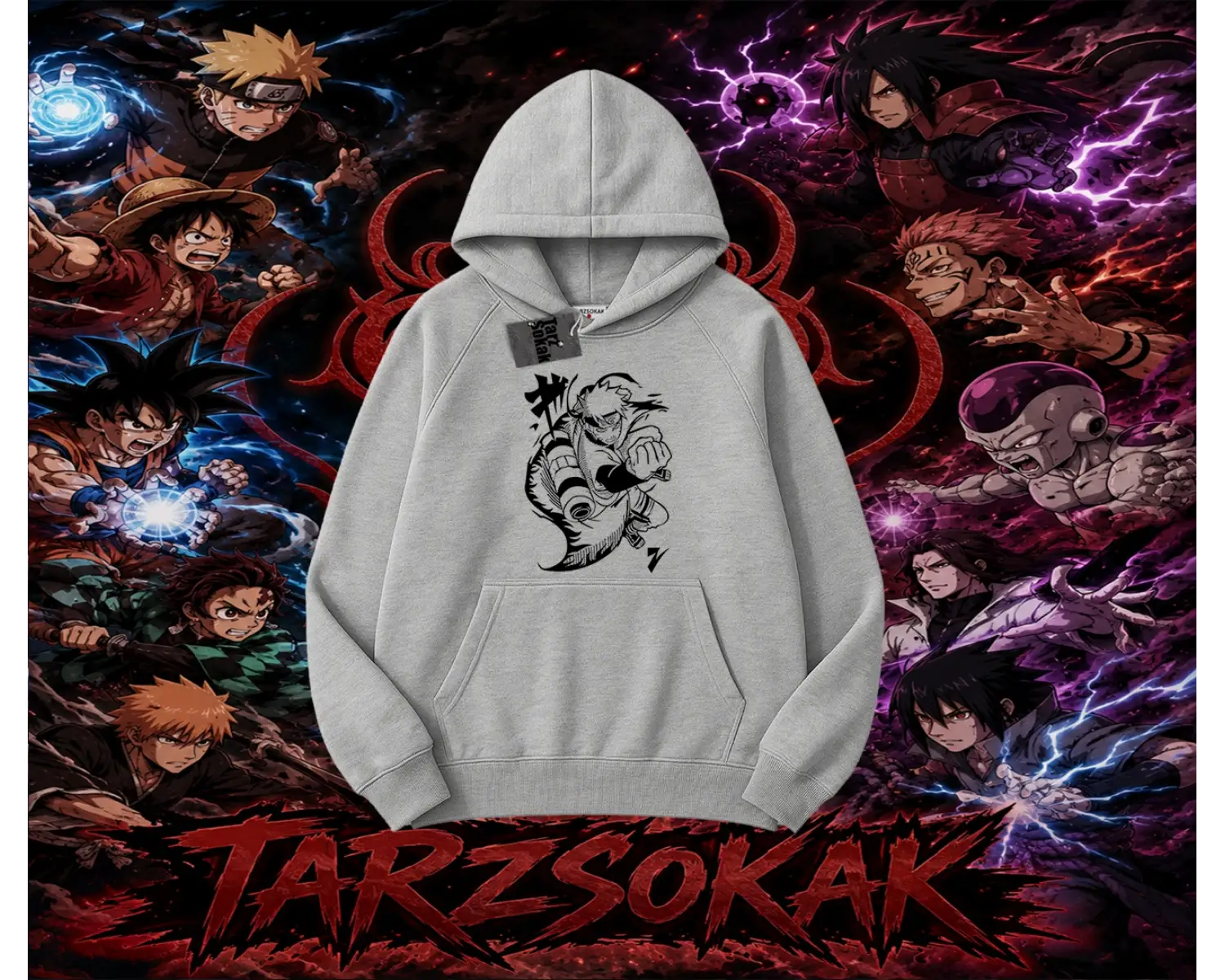 Naruto Uzumaki Premium Anime Oversize Unisex Kapşonlu Sweatshirt Beyaz