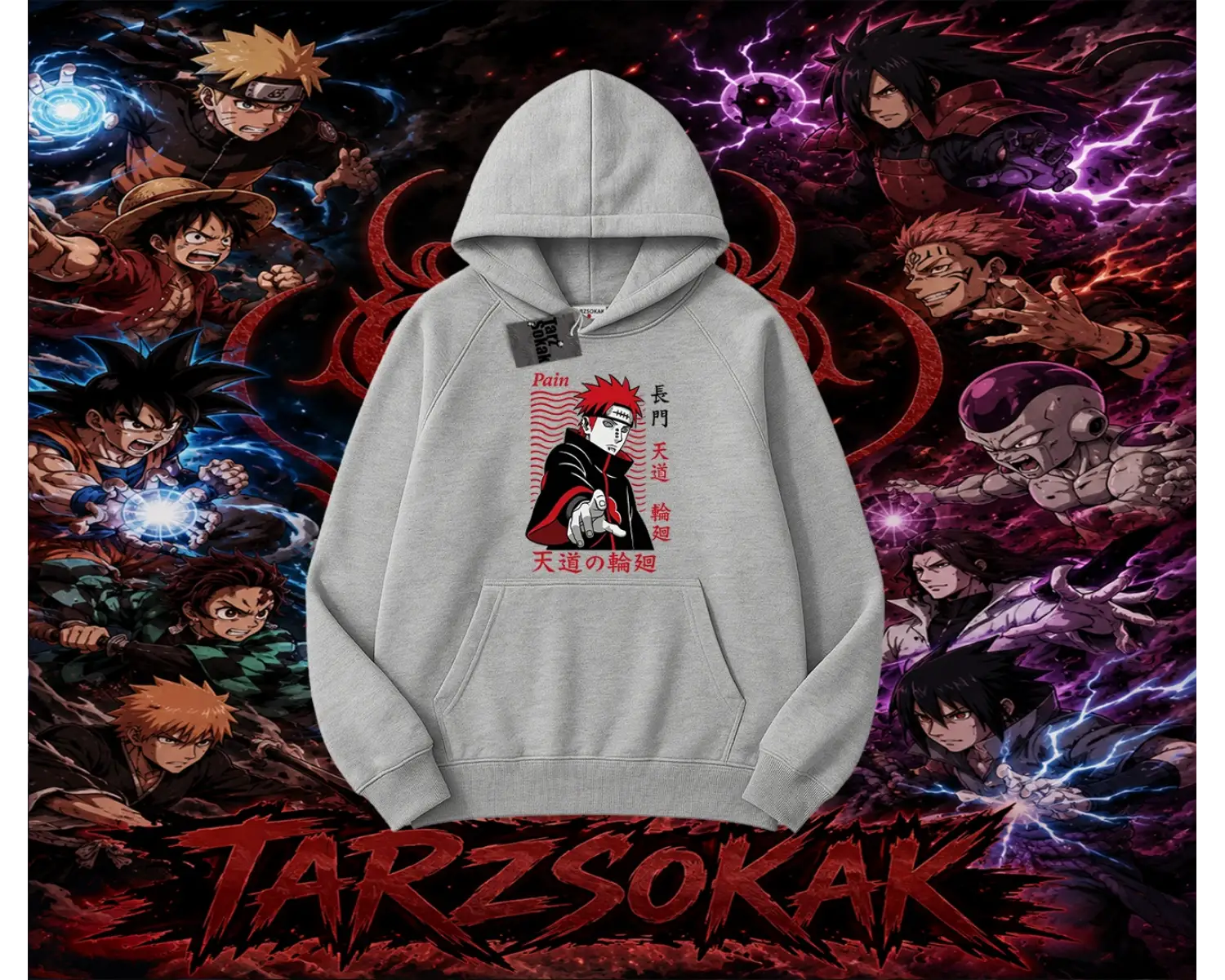 Naruto Uzumaki Premium Anime Oversize Unisex Kapşonlu Sweatshirt Beyaz