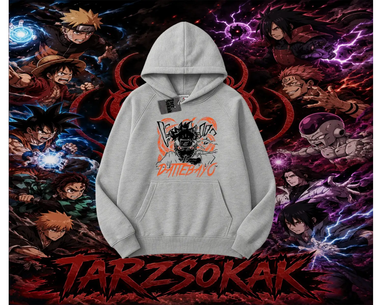 Naruto Uzumaki Premium Anime Oversize Unisex Kapşonlu Sweatshirt Beyaz
