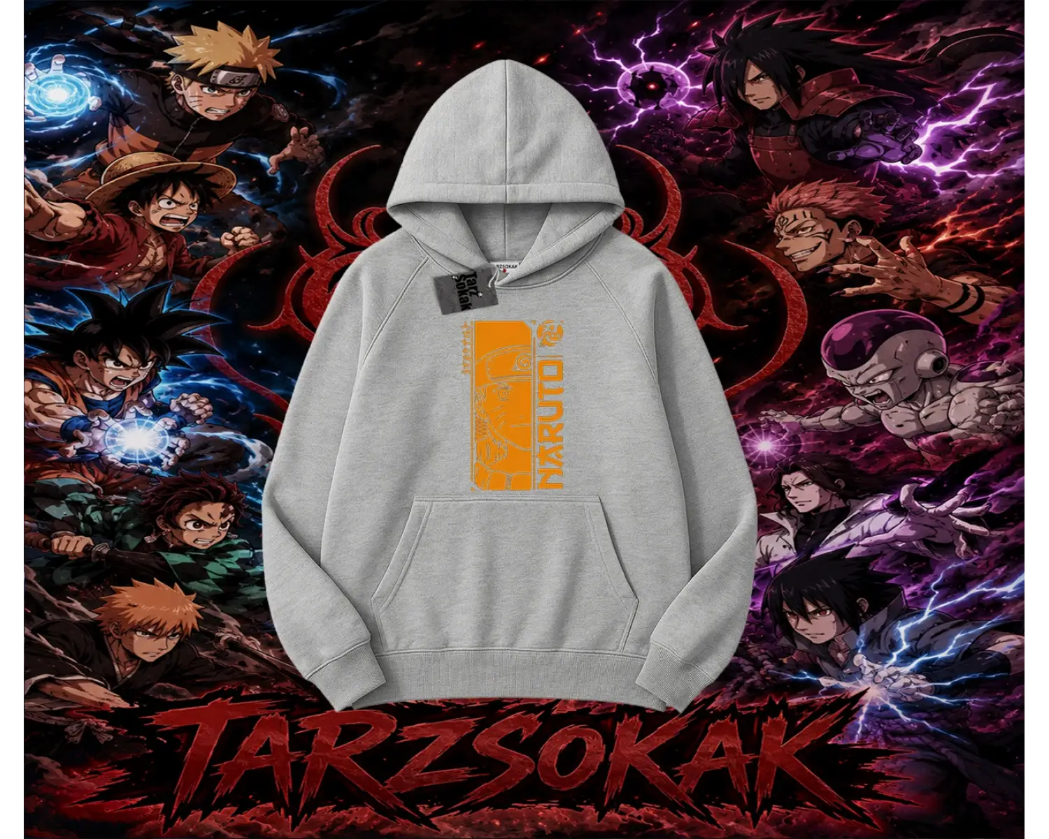 Naruto Uzumaki Premium Anime Oversize Unisex Kapşonlu Sweatshirt Beyaz