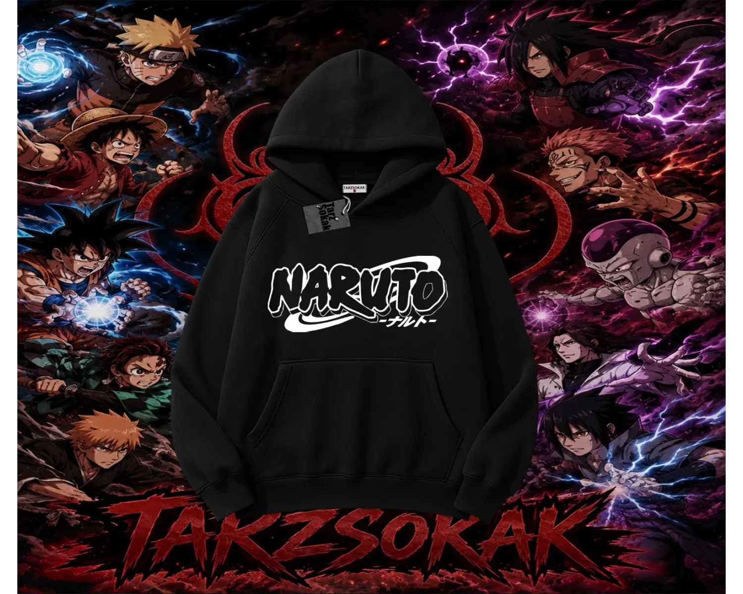 Naruto Uzumaki Premium Anime Oversize Unisex Kapşonlu Sweatshirt Beyaz