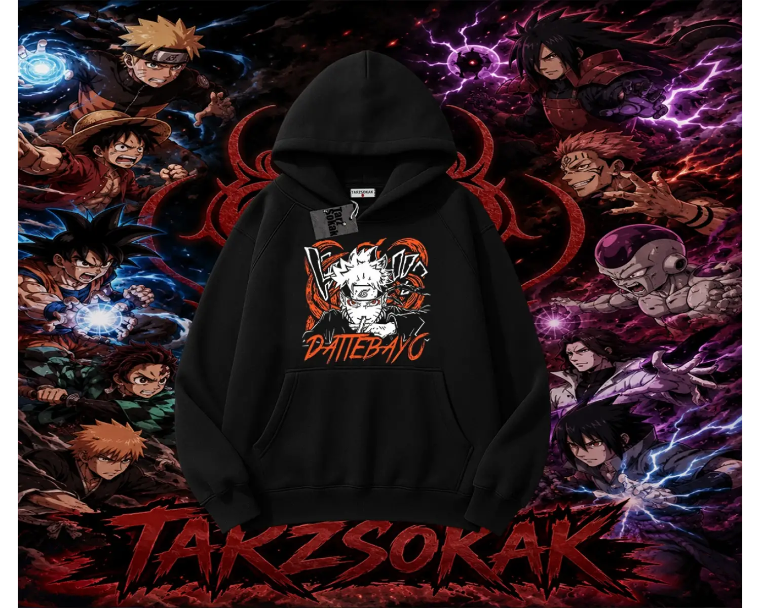 Naruto Uzumaki Premium Anime Oversize Unisex Kapşonlu Sweatshirt Beyaz
