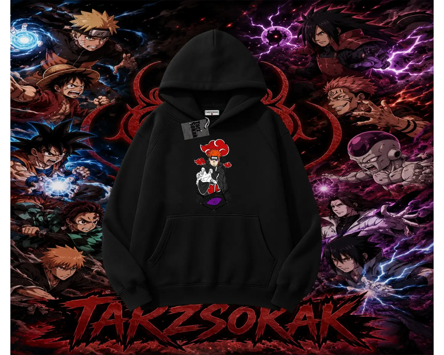 Naruto Uzumaki Premium Anime Oversize Unisex Kapşonlu Sweatshirt Beyaz