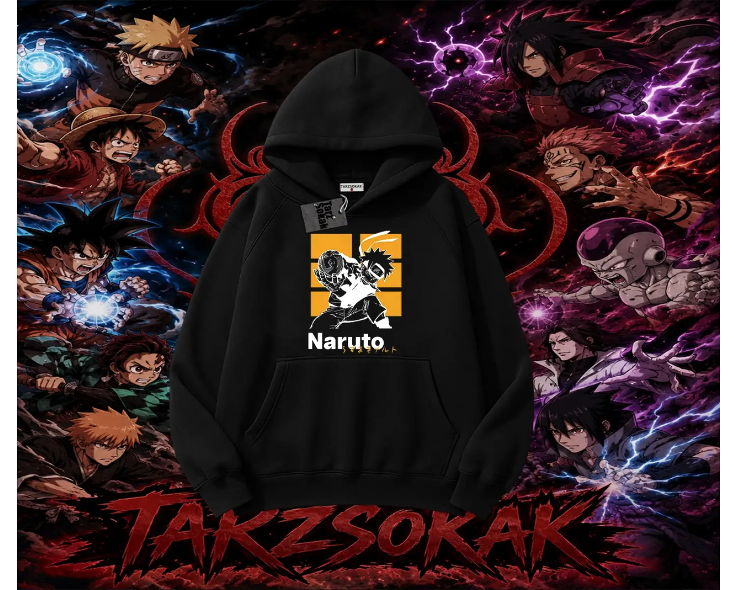 Naruto Uzumaki Premium Anime Oversize Unisex Kapşonlu Sweatshirt Beyaz